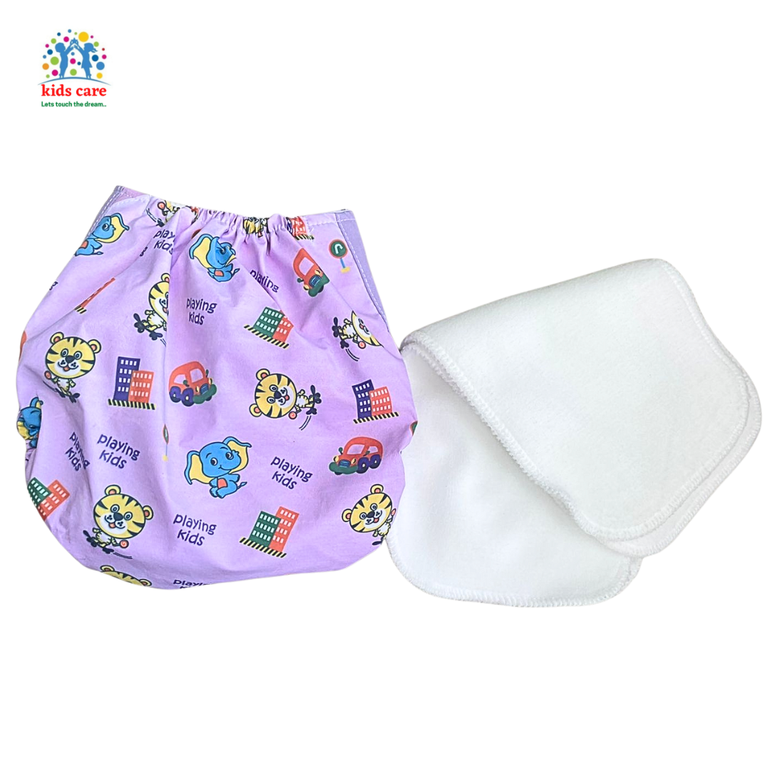 "Washable Diaper" For Baby 2pcs Pad Attach - 0-24 Month